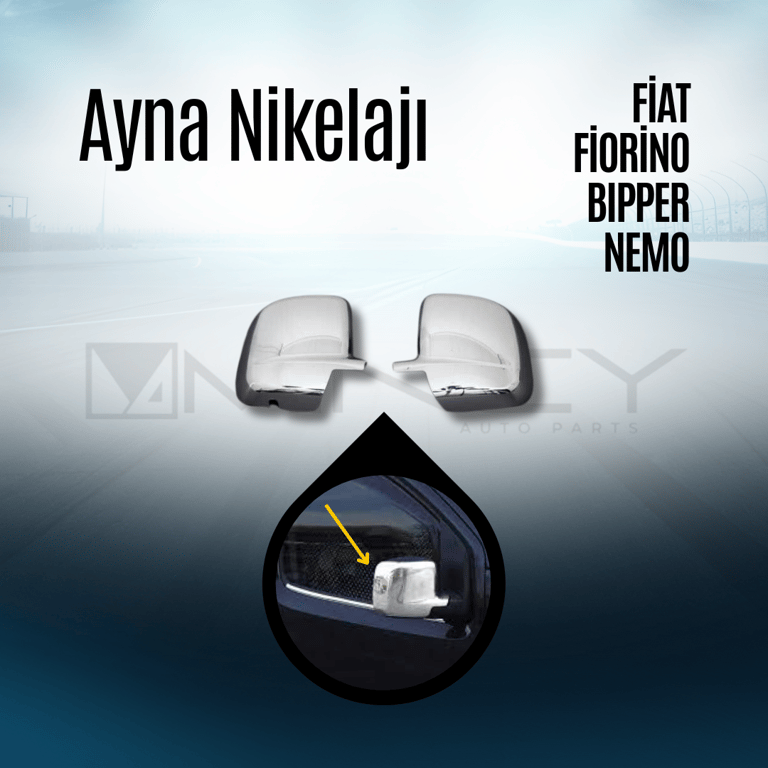 Mincy Ayna Kapağı 2008+ ABS Krom – Fiat Fiorino, Peugeot Bipper, Citroën Nemo