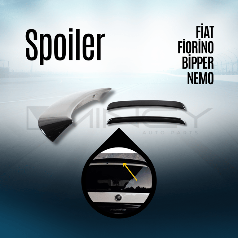 Mincy Bagaj Üstü Spoiler – Gümüş Gri / Siyah / Piano Black / Beyaz – Fiat Fiorino, Peugeot Bipper, Citroën Nemo