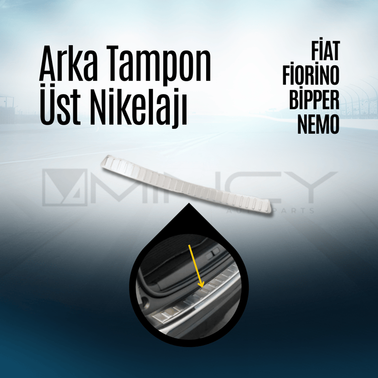Mincy Arka Tampon Üstü Koruma (Paslanmaz Çelik) – Fiat Fiorino, Peugeot Bipper, Citroën Nemo